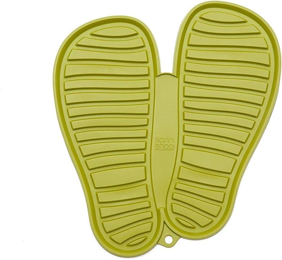 Sanni Shoo | Shoo.Pad | Flexible, Machine Washable Shoe Draining Floor Mat | Shoe Tray, Drying and Dirt Catching Mat for Shoes (Size M (Up to US Shoe Size 8.5), Red)