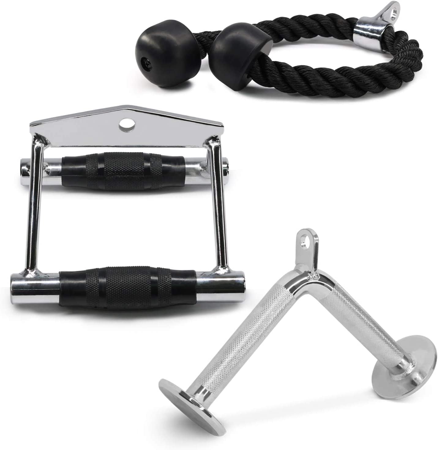 Yes4All Tricep Press down Cable Machine Attachment Set, LAT Pulldown Attachment, Cable Machine Accessories for Home Gym