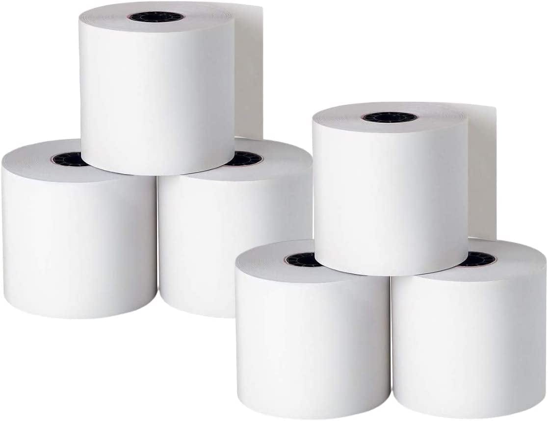 1Intheoffice Adding Machine/Calculator Roll, 16 Lb, 1/2" Core, 2-1/4" X 150 Ft, White (6)