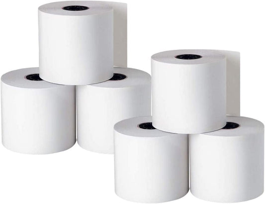 1Intheoffice Adding Machine/Calculator Roll, 16 Lb, 1/2" Core, 2-1/4" X 150 Ft, White (6)