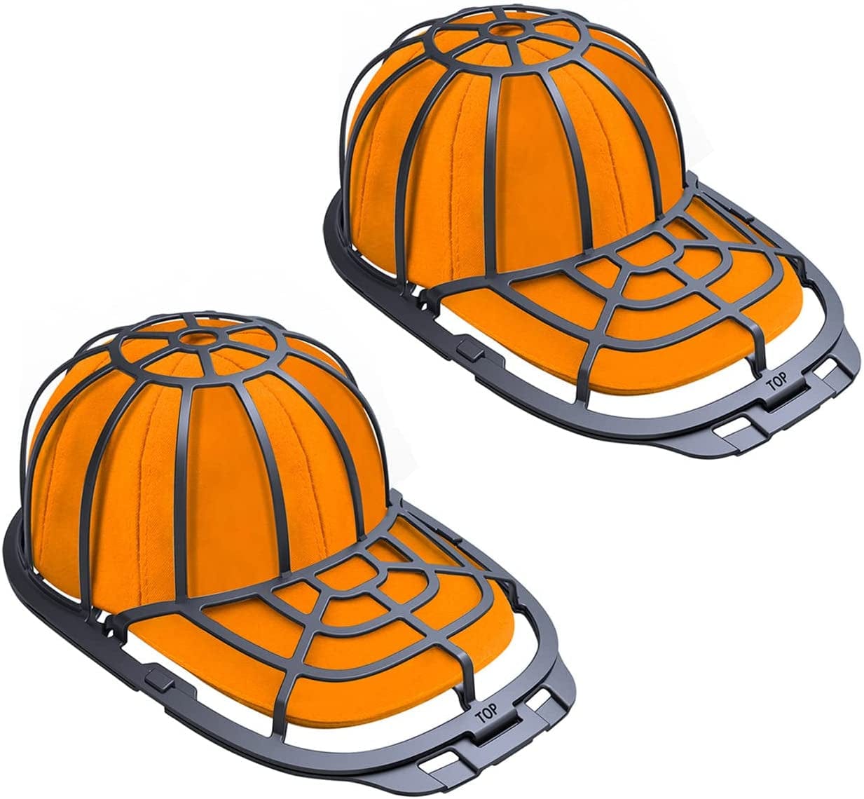 2 Pack Baseball Hat Washer Cleaning in the Dishwasher and Washing Machine, Cap Washing Protector Holder Fit for Adult and Kid'S Ball Caps (Black) (Black)