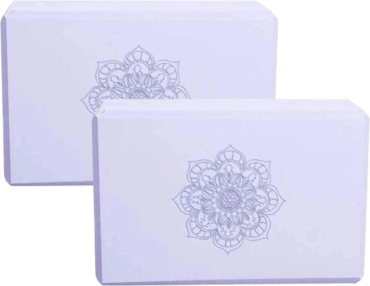 2 Packs Yoga Block High Density EVA Foam Brick for Support and Deepen Poses, Improve Strength,Aid Balance and Flexibility Odor Resistant (200G)