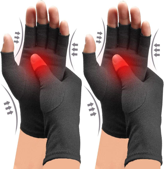 2 Pairs Arthritis Compression Gloves, Relieve Arthritis, Rheumatoid, Osteoarthritis, Carpal Tunnel Pain, Compression Gloves for Arthritis for Women & Men, Gloves for Work, Warm Moisture Absorption