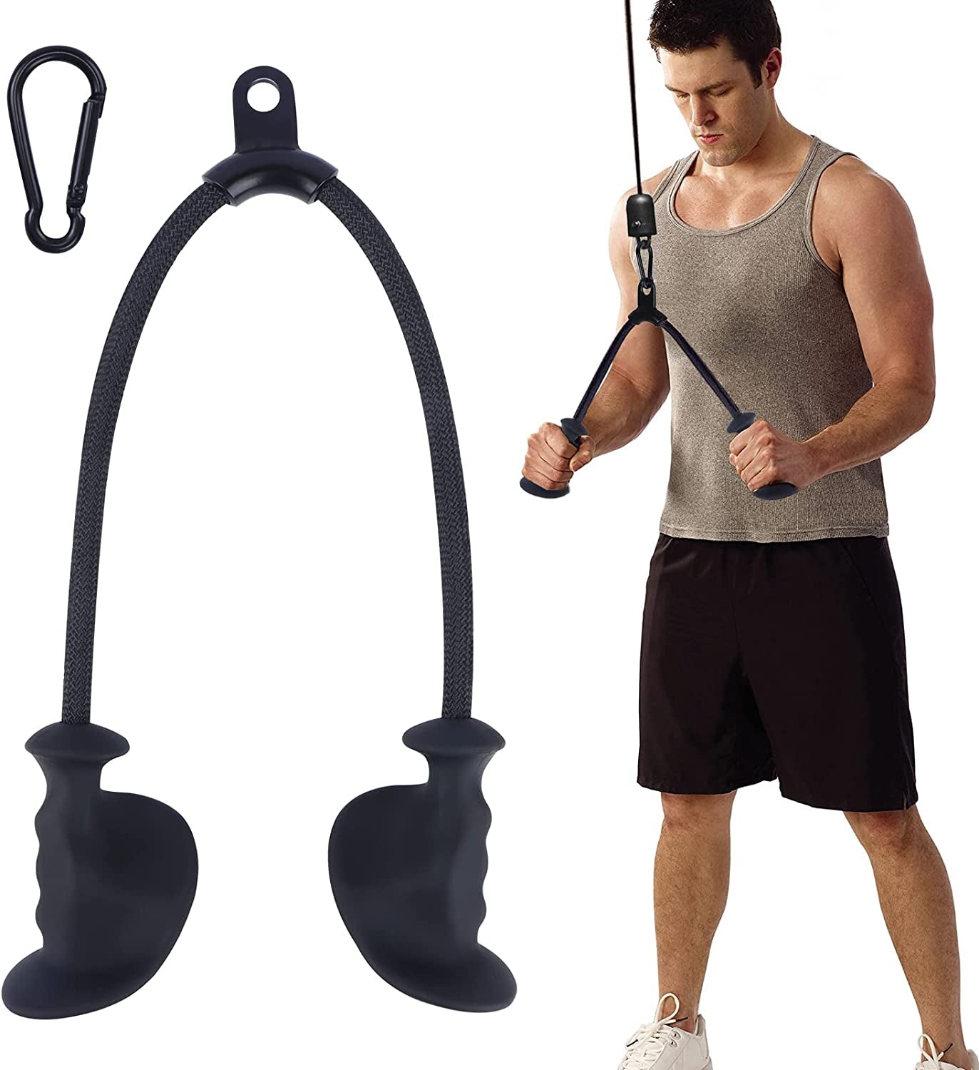 KUKUVI LAT Pulldown Bar Attachments, Cable Machine Accessories for Home Gym, Triceps Rope Pull down Equipment Weight Fitness & Power Exercise Set for Arm Strength Workout Training