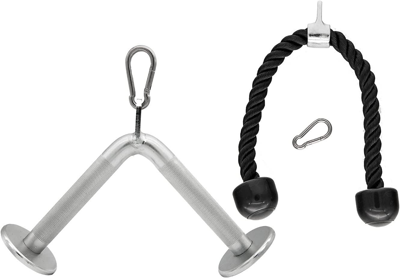 TXMYMW Cable Machine Attachment for Home Gym: Exercise Handle Pull down Rowing Tricep Rope V Shaped Bar Double D Handle Rotating Straight Bar