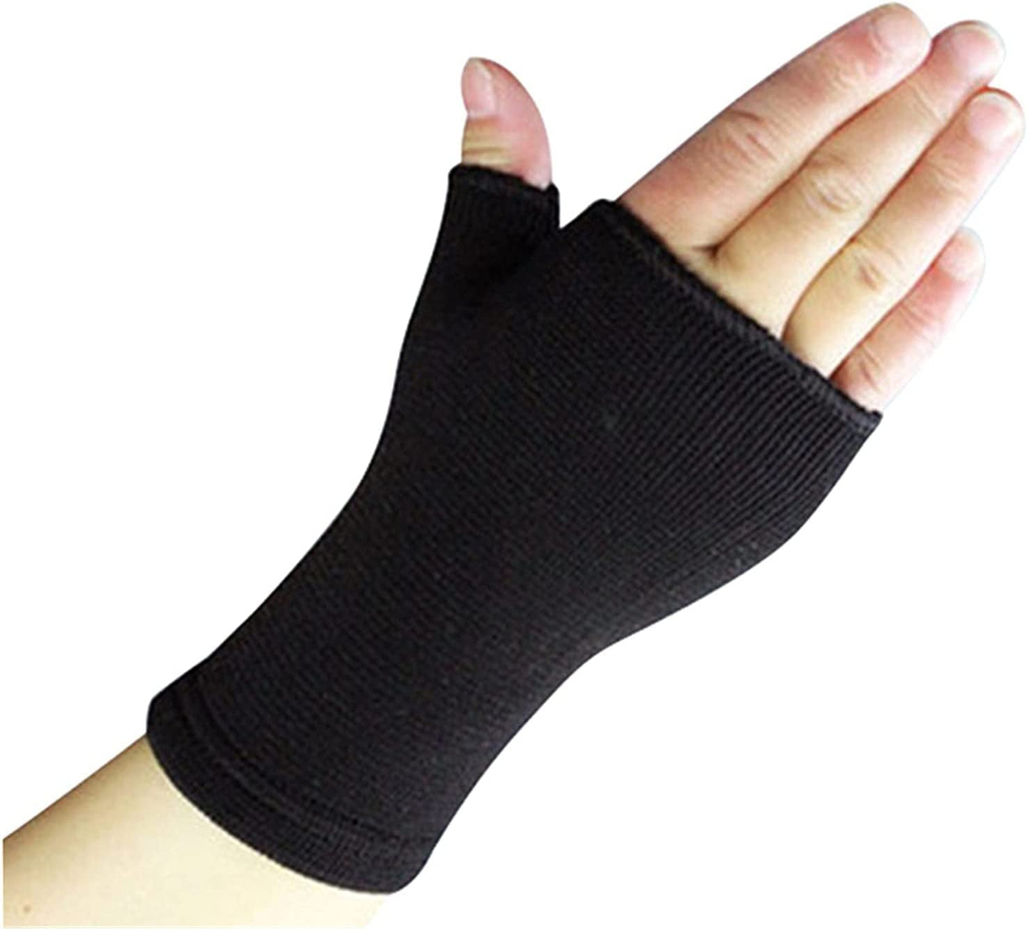 ZEMIN 1Pair Ultrathin Ventilate Wrist Guard Arthritis Brace Sleeve Support Glove Elastic Palm Hand Wrist Supports (Color : Black)