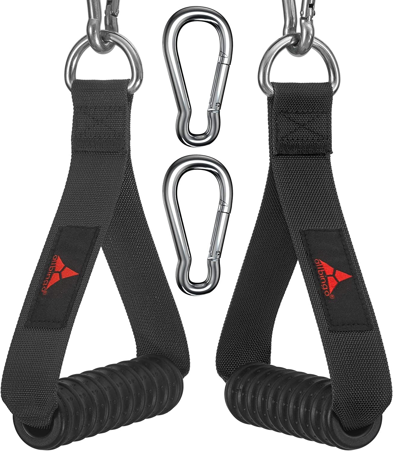 Ultimate Cable Machine Attachment Handles,Heavy Duty Resistance Bands Exercise Handle Grips with Large Clips for Cables Crossover LAT Pull down Home Gym