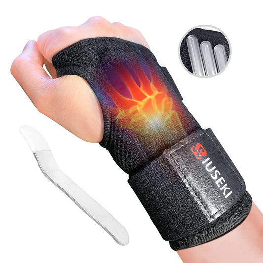 Wiuseki Carpal Tunnel Wrist Brace Lightweight Wrist Support Splint for Relief Pain Carpal Tunnel Arthritis Tendonitis Sprain Splint for Men Women Maximum Support Hand Brace with 4 Stays (Right, S-M)