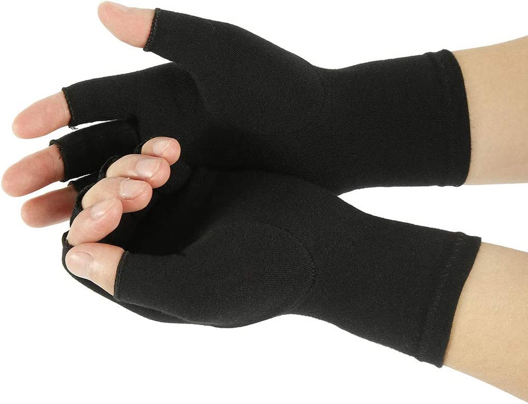Arthritis Compression Gloves Support and Warmth for Hands Finger Rheumatoid & Osteoarthritis Increase Circulation Reducing Pain Men & Women Open Finger (Grey, S)