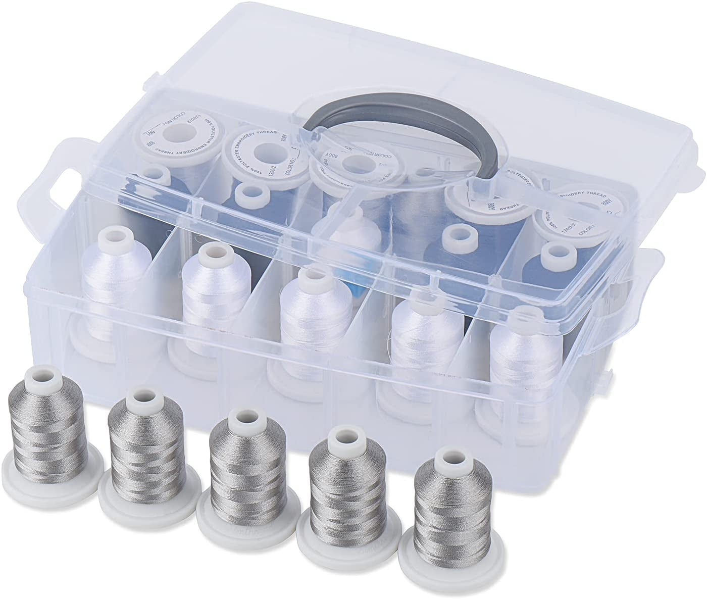 Simthread Embroidery Machine Thread 63 Brother Colors 800 Yards Snap Spools