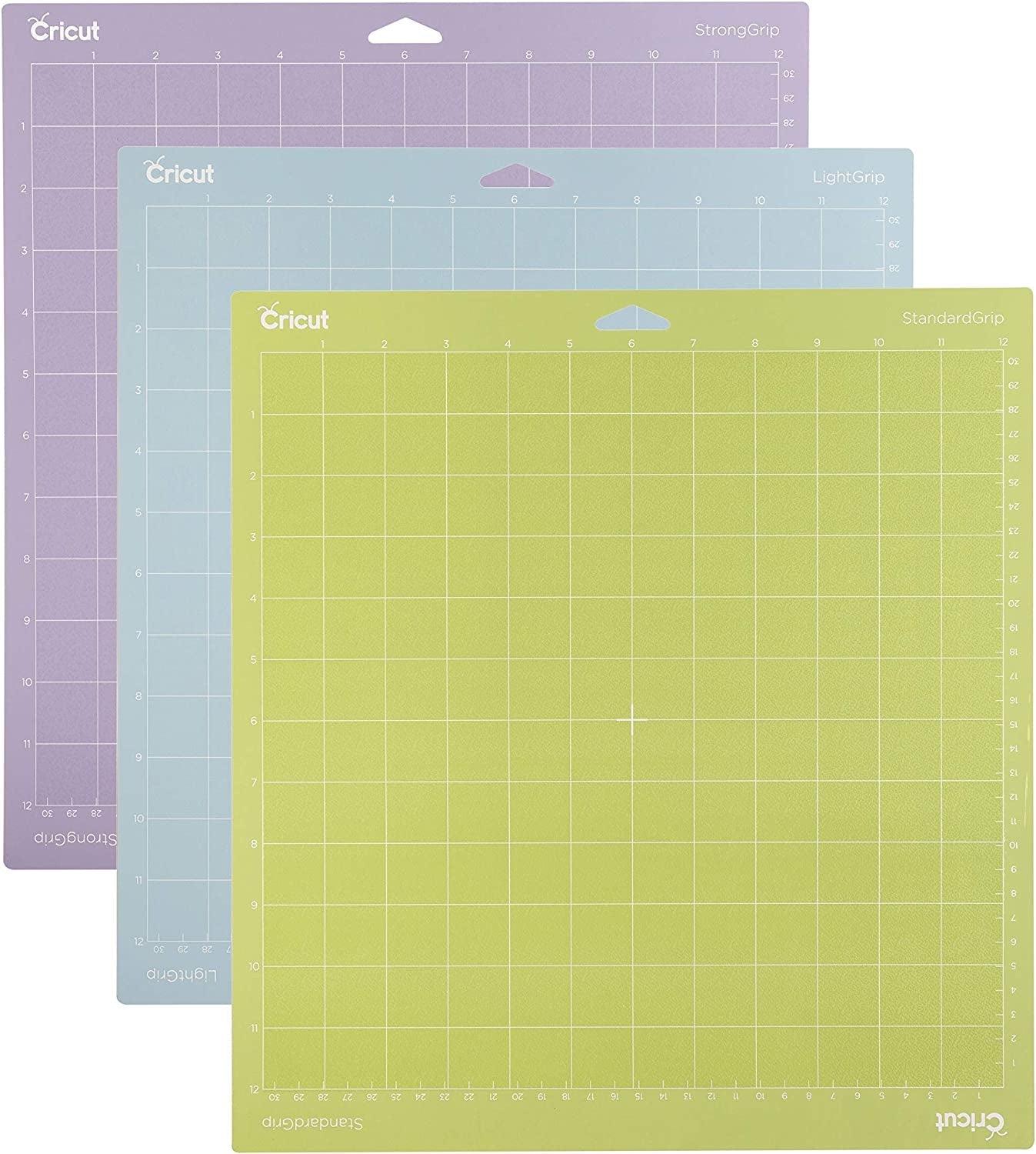 Cricut Standardgrip Machine Mats 12In X 12In, Reusable Cutting Mats for Crafts with Protective Film, Use with Cardstock, Iron On, Vinyl and More, Compatible with Cricut Explore & Maker (3 Count)
