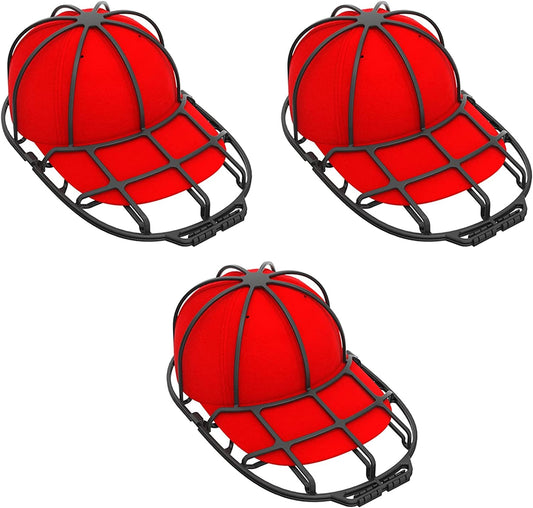 Feiger Hat Washer, 3-Pack Hat Cleaners Baseball Cap Washer Fit for Adult/Kid'S Hat Washer Frame/Washing Cage, Hat Shape/Cleaning Protector Racks, Hat Washer for Washing Machine Black