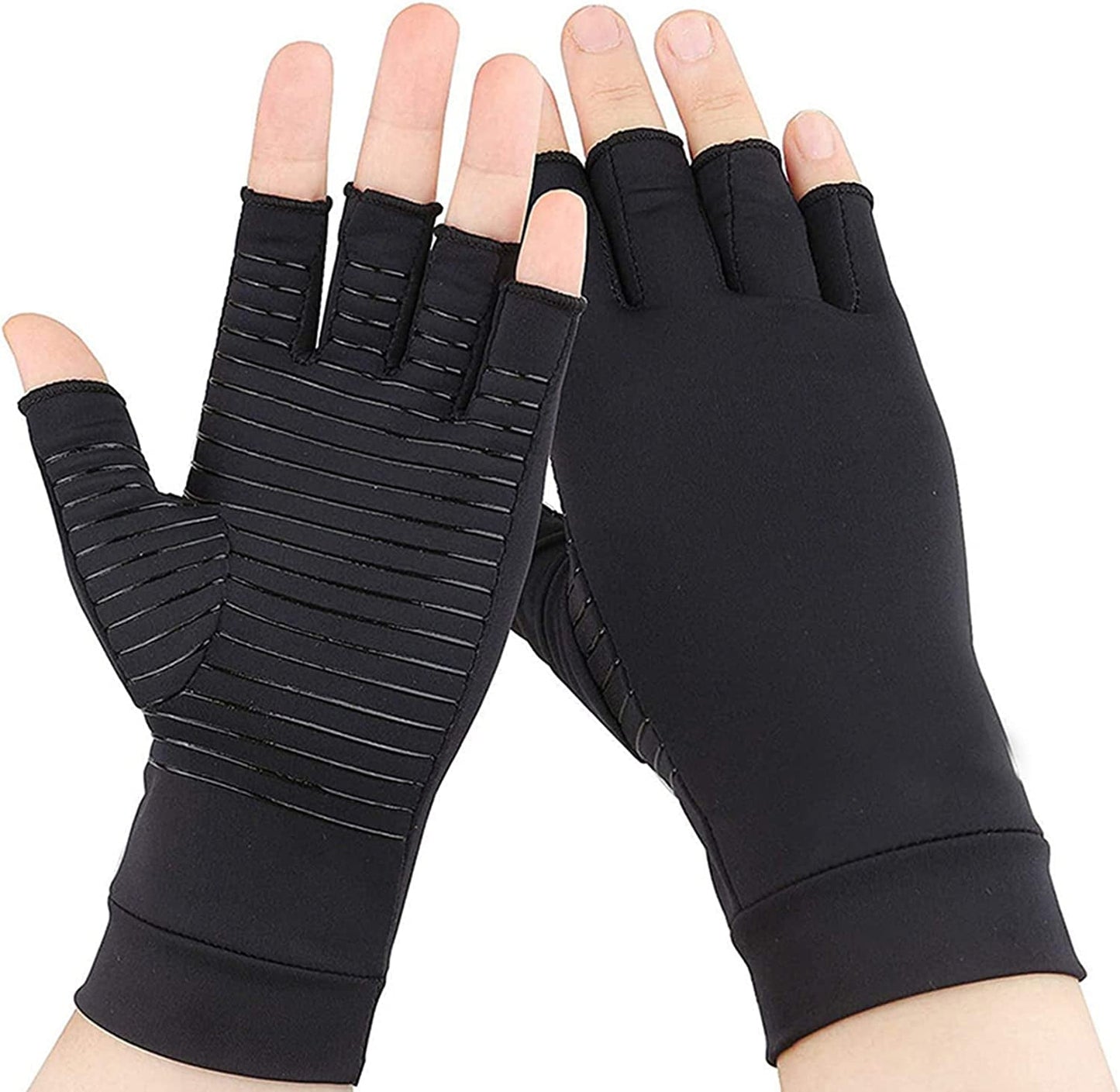 LTXB Fingerless Compression Gloves Copper Arthritis Gloves for Hand Arthritis Pain Relief Copper Glove Carpal Tunnel Relief Gloves