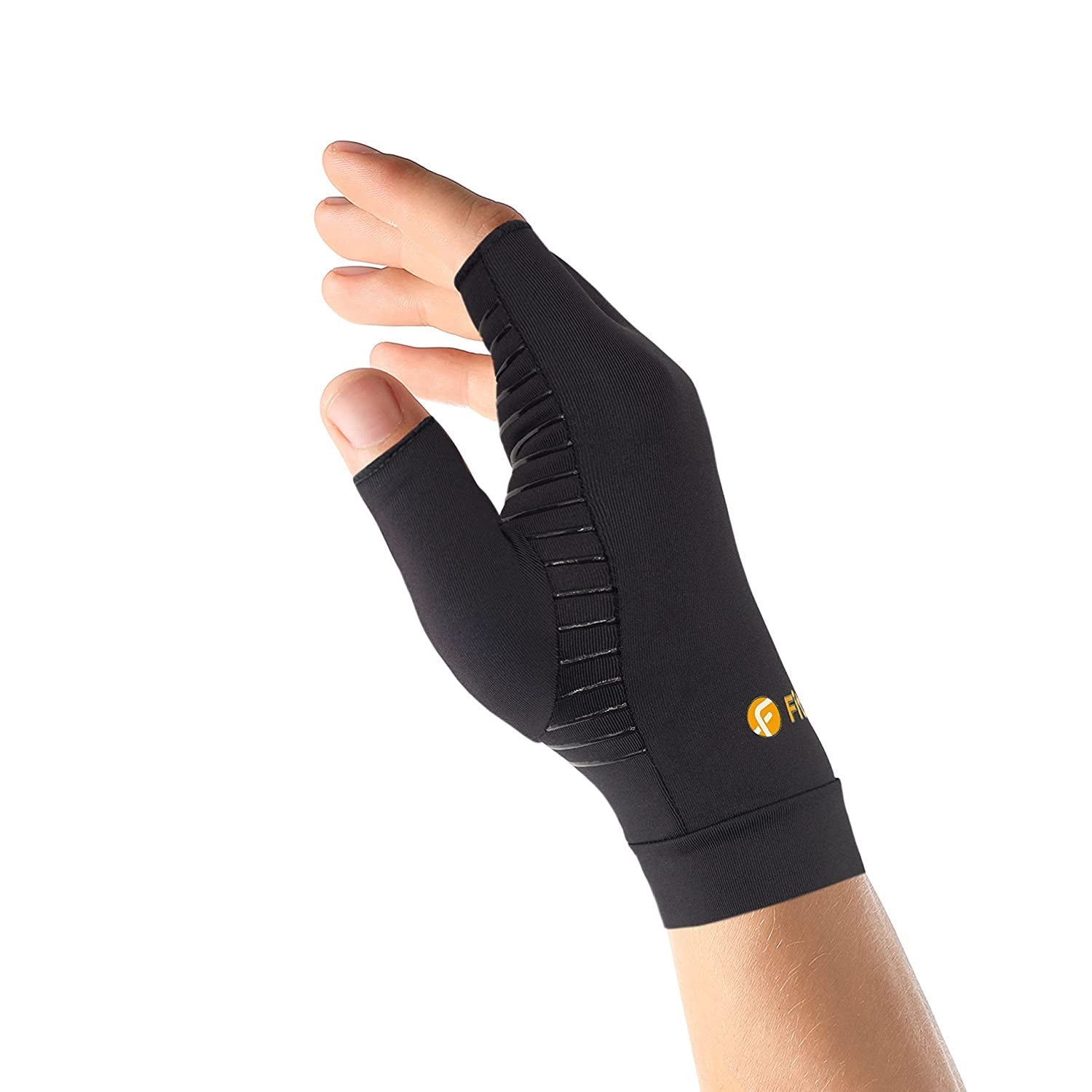 Fititude: Infused Copper Pair of Compression Gloves Half Finger Helps You Recover from Arthritis, Swelling, Joint and Hand Pain Relief