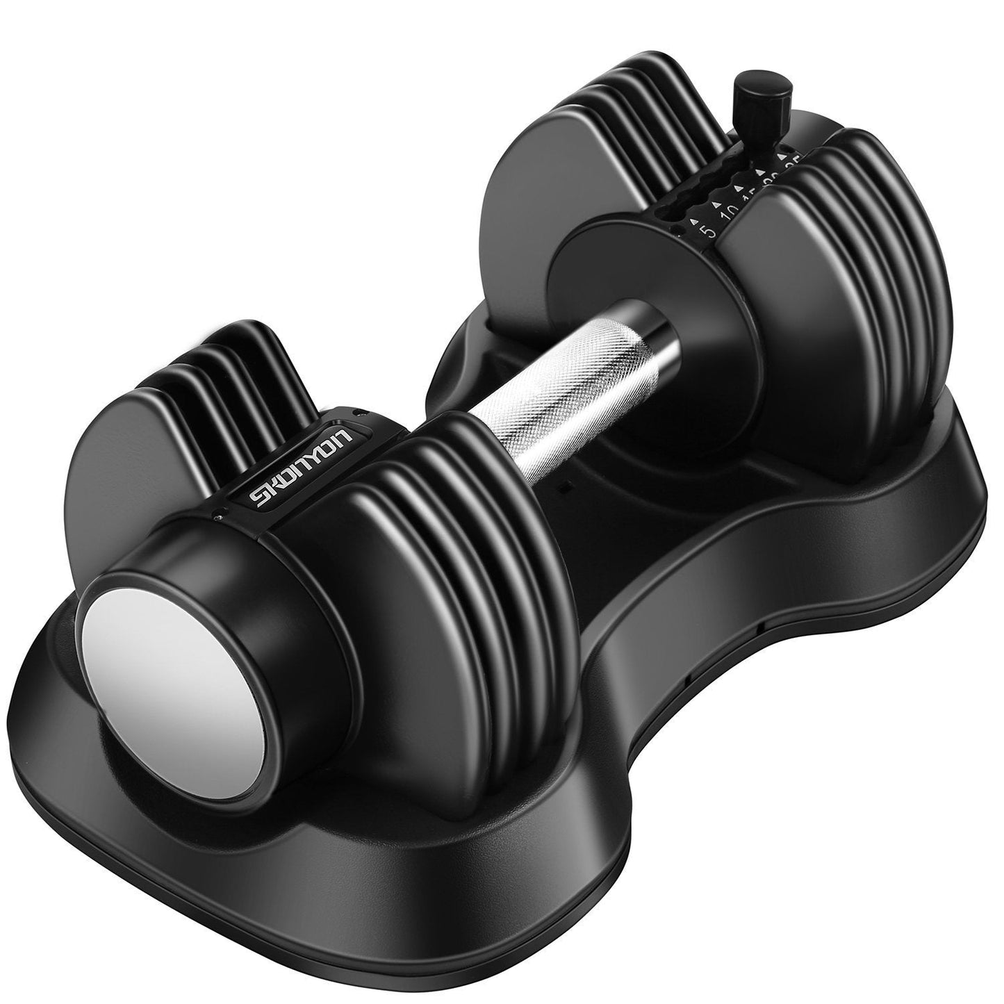 Adjustable Dumbbell 25 lbs Fast Automatic Adjustable and Weight Plate