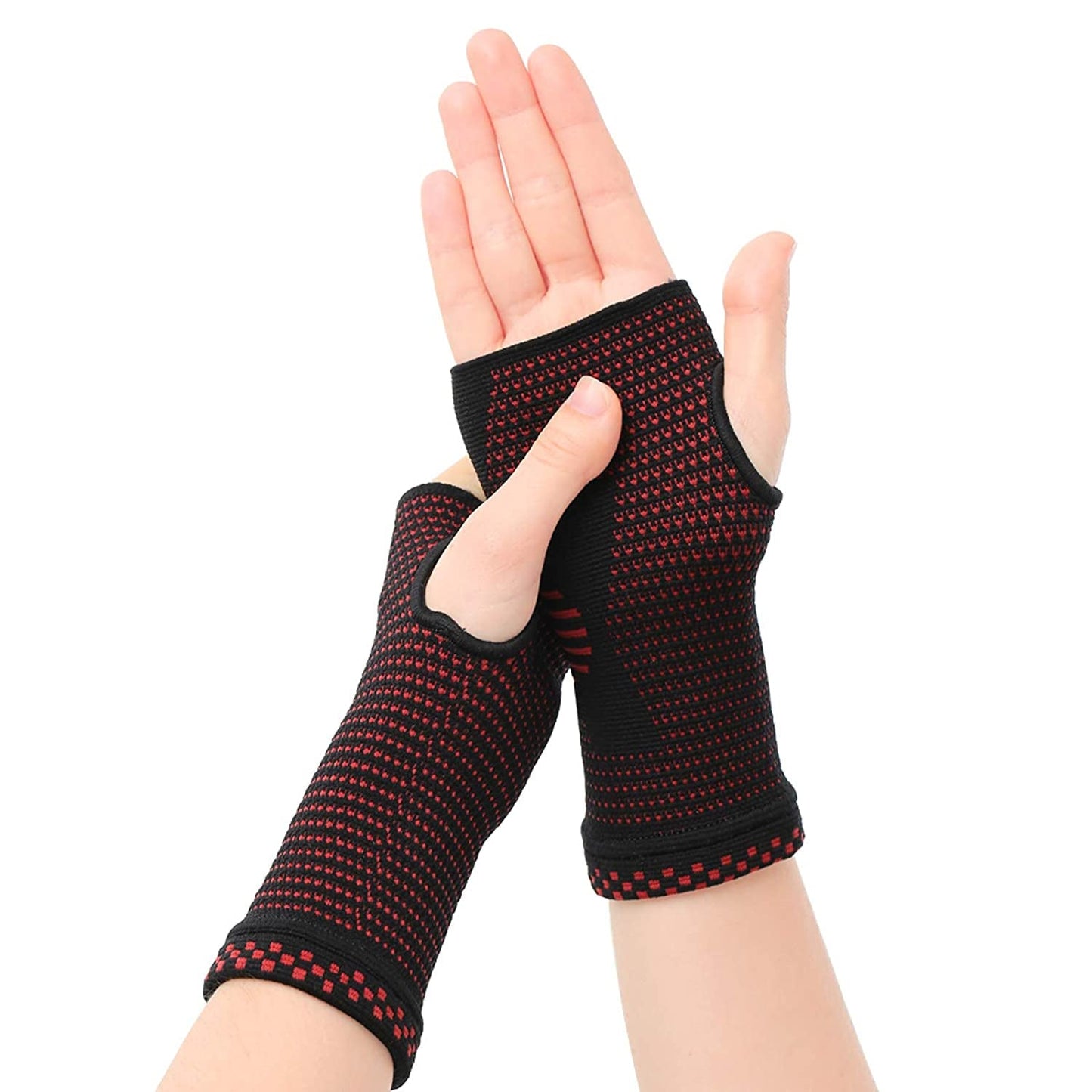 NOVAYARD Compression Gloves Carpal Tunnel for Women&Men Hand Brace Wrist Support Sleeves Pain Relief (Black, Large)