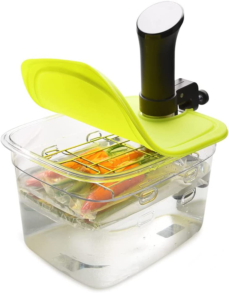 EVERIE Versatile 12-Quart Sous Vide Container with Built-In Rack and Collapsible Silicone Lid and Container Sleeve Compatible with All Sous Vide Cookers, KIT-1202-TYGJ