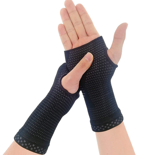 NOVAYARD Compression Gloves Carpal Tunnel for Women&Men Hand Brace Wrist Support Sleeves Pain Relief (Black, Large)