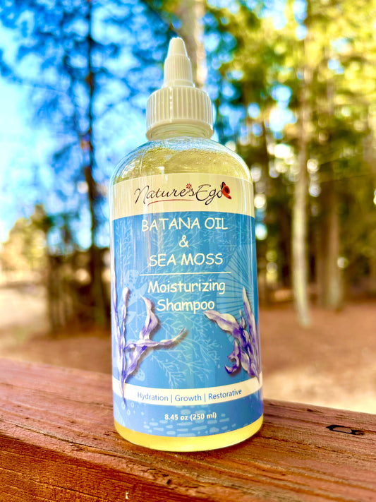 Batana Oil & Sea Moss Shampoo (saw palmetto, tulsi leaf, kalahari melon seed)