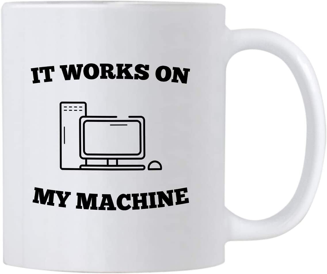 Casitika Computer Science Programmer Gifts. Funny Coding Geek 11 Oz Coffee Mug. It Works on My Machine. Gift Idea for Developer or Programming Teacher/Student. Tech Work Humor Cup.
