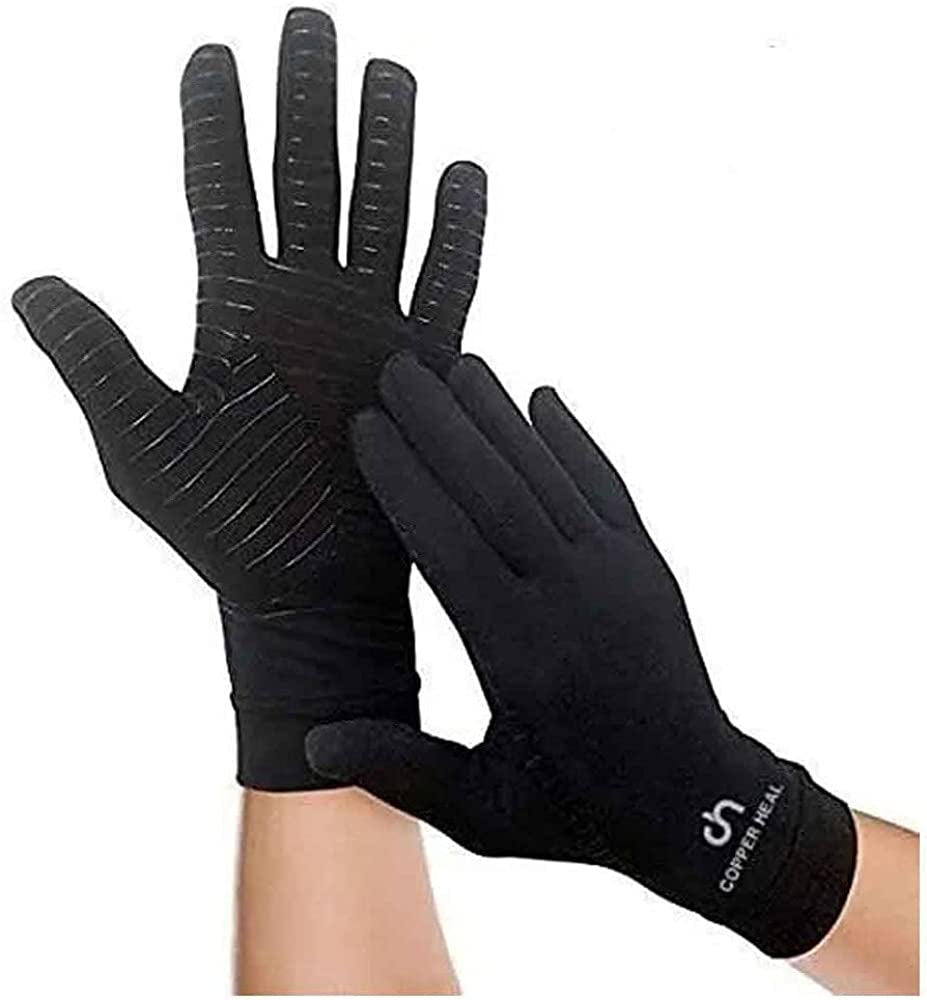 COPPER HEAL Arthritis Compression Full Gloves Rheumatoid Carpal Tunnel Glove Pains Hands Support Finger Joint