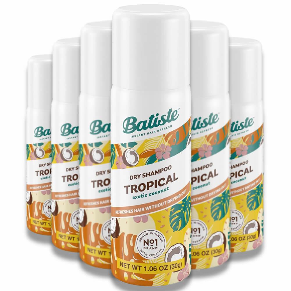 Batiste - Dry Shampoo, Tropical exotic Coconut - 1.06 oz (30g) -  6 Pack