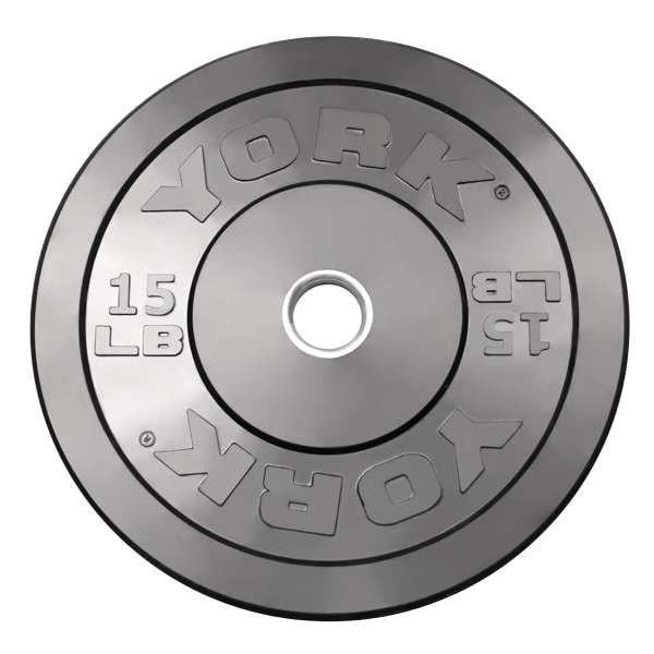 York Barbell Rubber Training Bumper Plate 15 lb-min