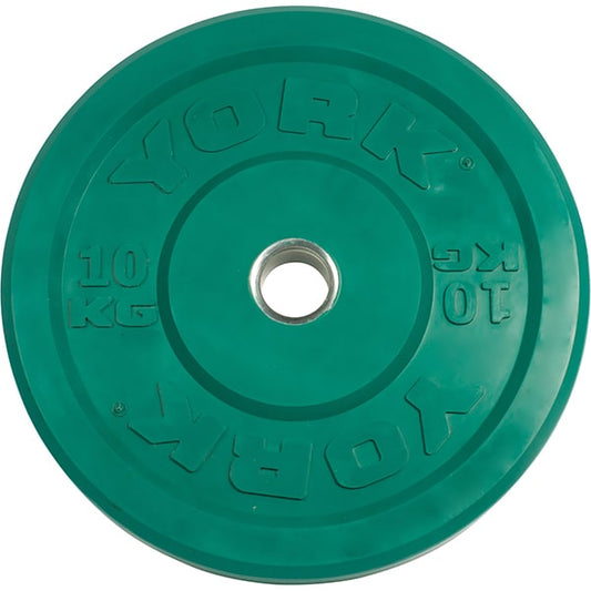 York Barbell Rubber Training Bumper Plate (Color, Metric) 10 kg