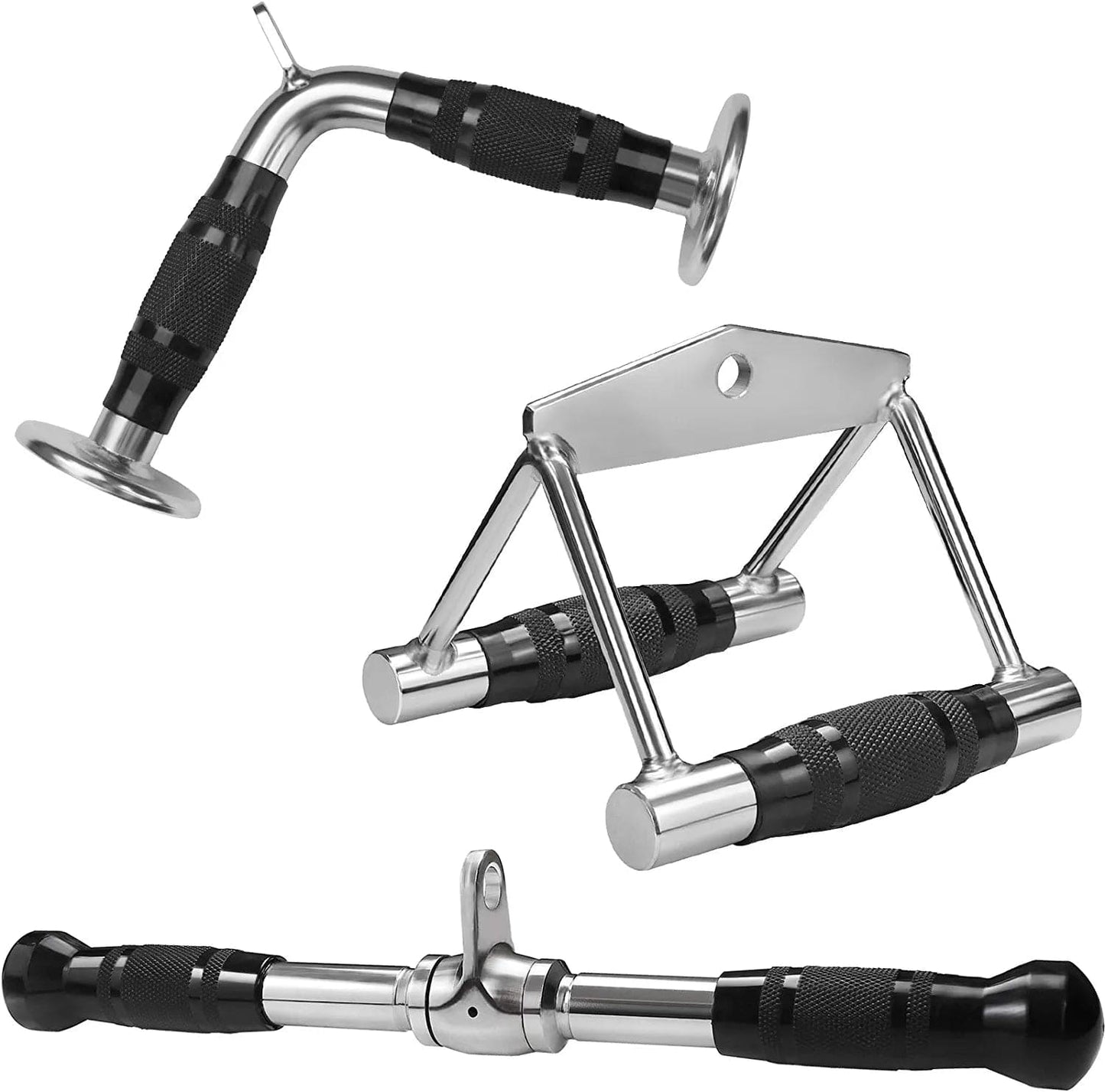 A2ZCARE Cable Machine Accessories for Weight Lifting, LAT Pull down Attachment V Handle, V-Shaped Bar, Tricep Rope, Rotating Straight Bar