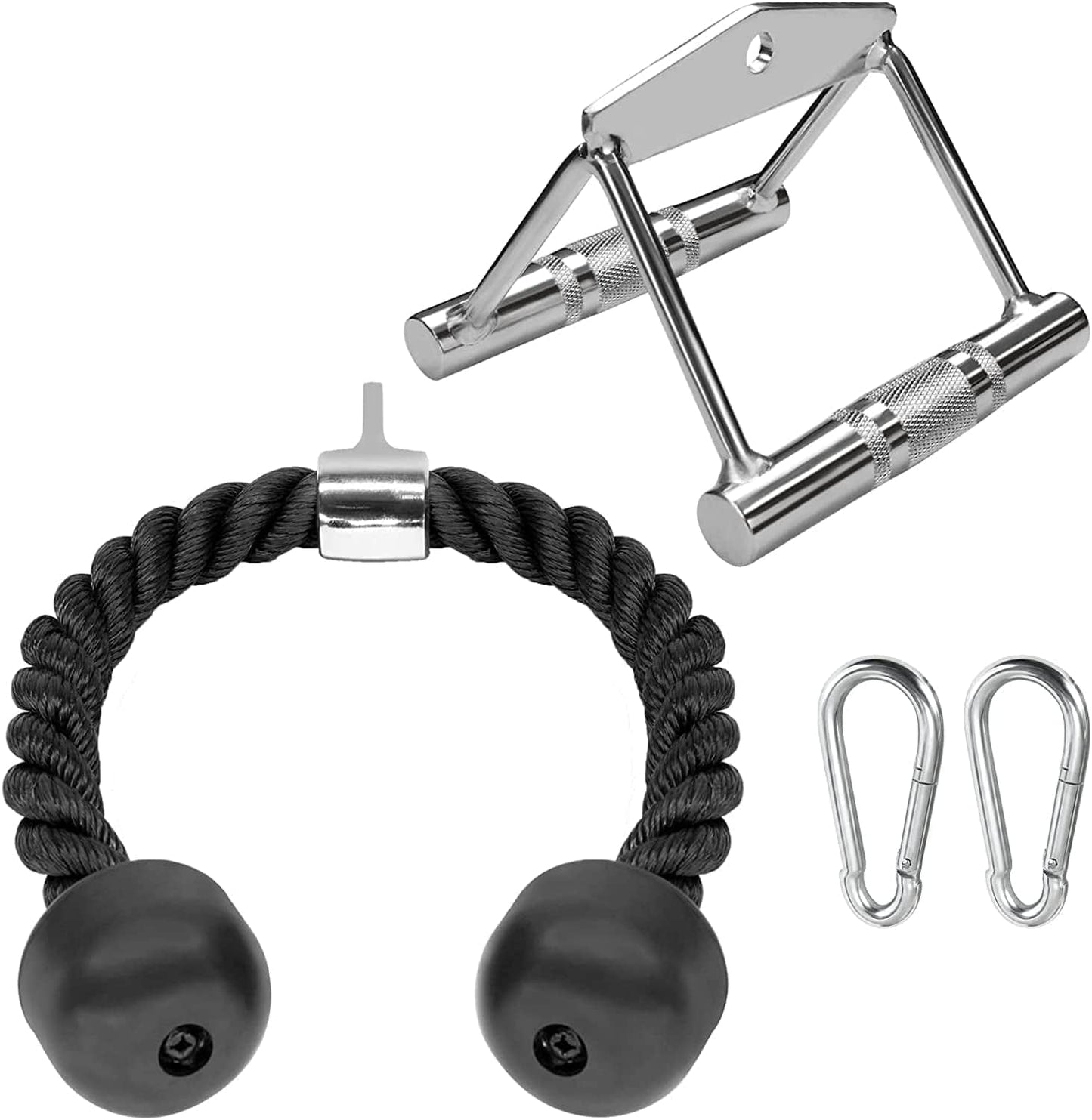 A2ZCARE Combo Tricep Press down Cable Attachment | Multi-Option: Double D Handle, V-Shaped Bar, Tricep Rope, Rotating Straight Bar