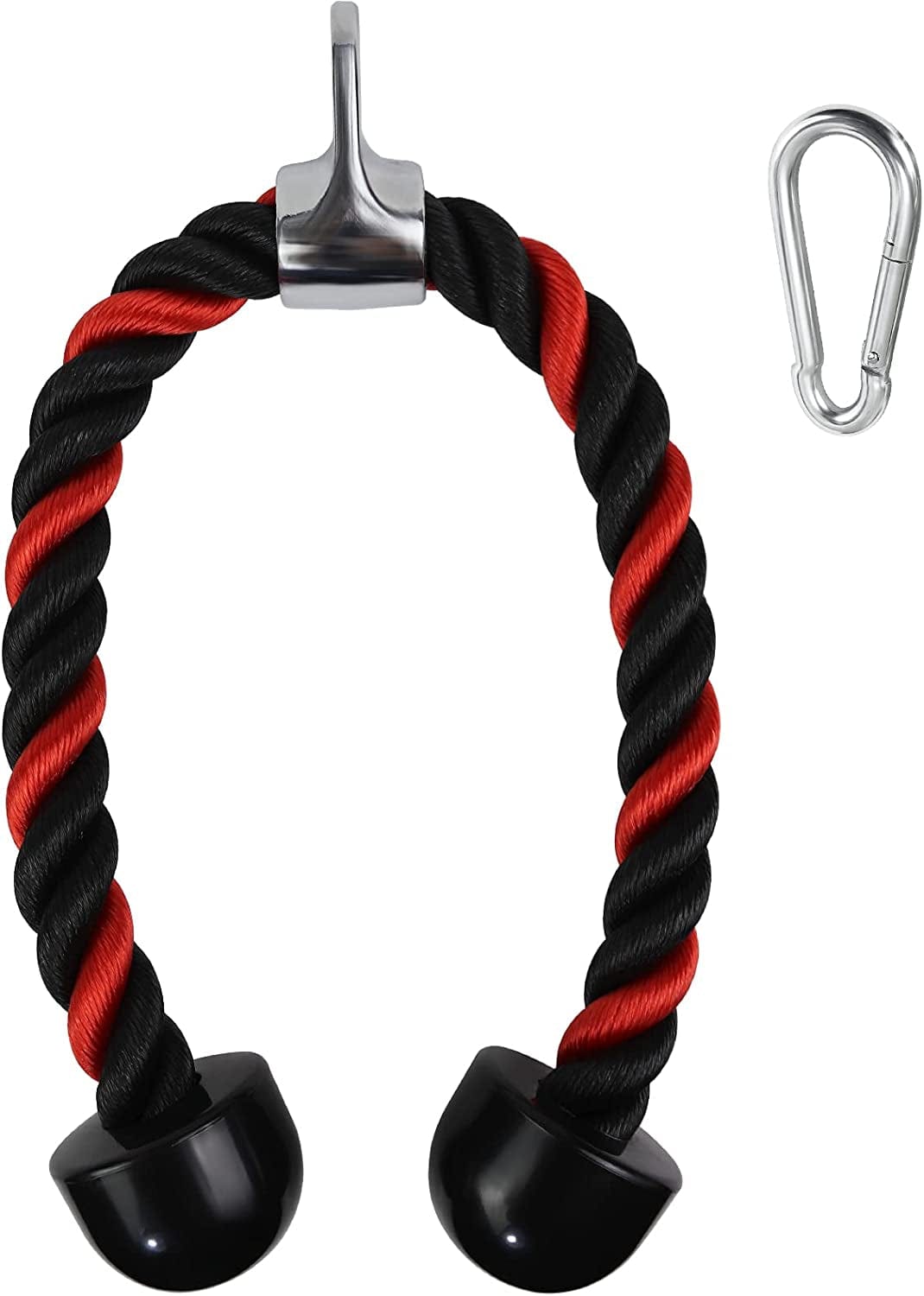 A2ZCARE Deluxe Tricep Rope Cable Attachment, 27 and 36 Inch Rope Length with Multi-Option - Single Grip and Tricep Rope for Exercise Machine Attachments with Snap Hook