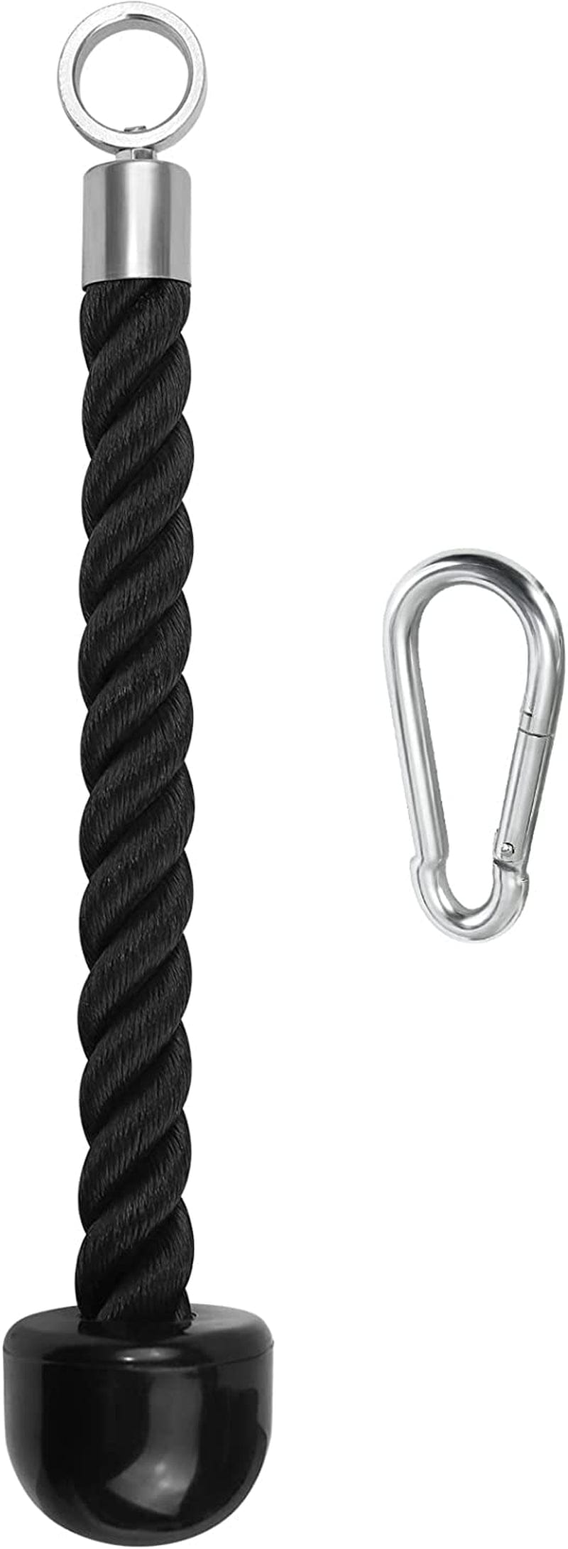 A2ZCARE Deluxe Tricep Rope Cable Attachment, 27 and 36 Inch Rope Length with Multi-Option - Single Grip and Tricep Rope for Exercise Machine Attachments with Snap Hook