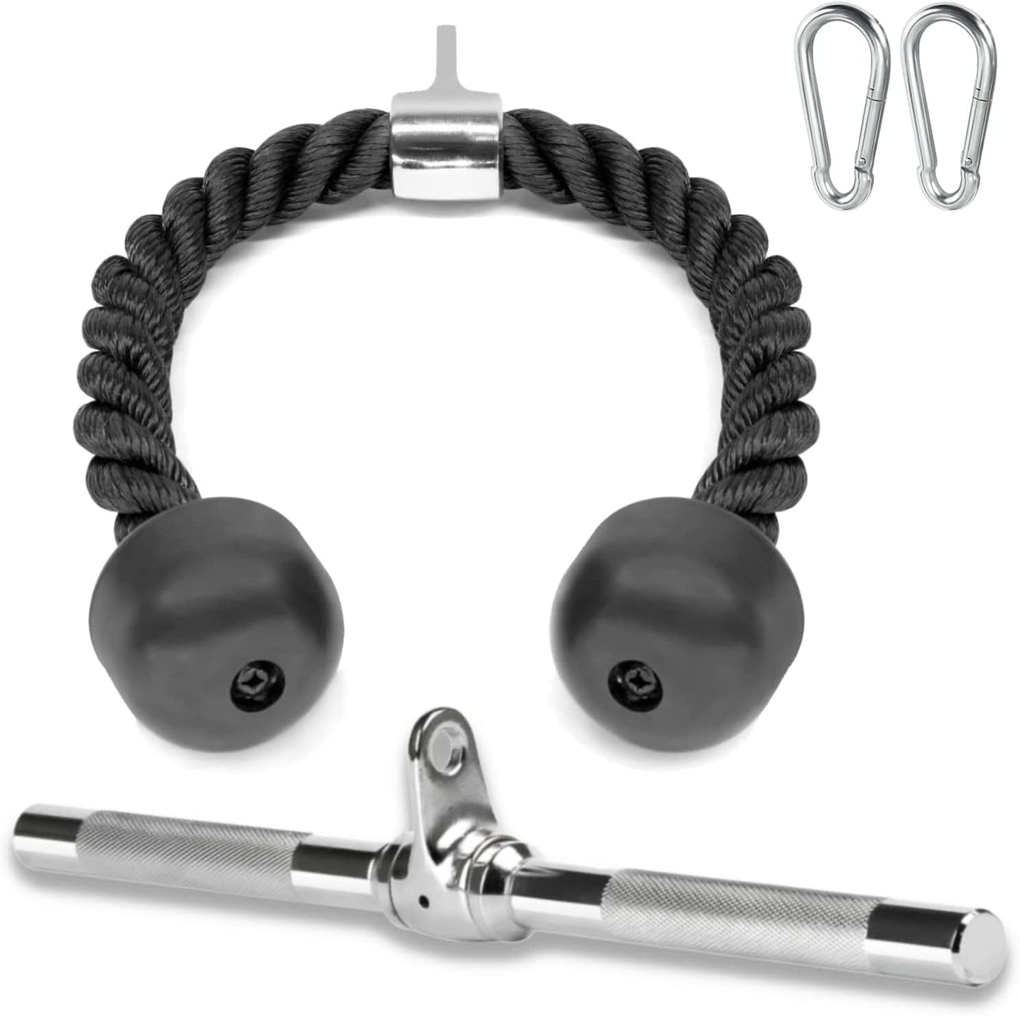 A2ZCARE LAT Pull down Cable Machine Attachment - Tricep Press down Accessories for Home Gym Fitness with Multi Option: V-Handle, Tricep Rope, V-Shaped Bar and Rotating Bar