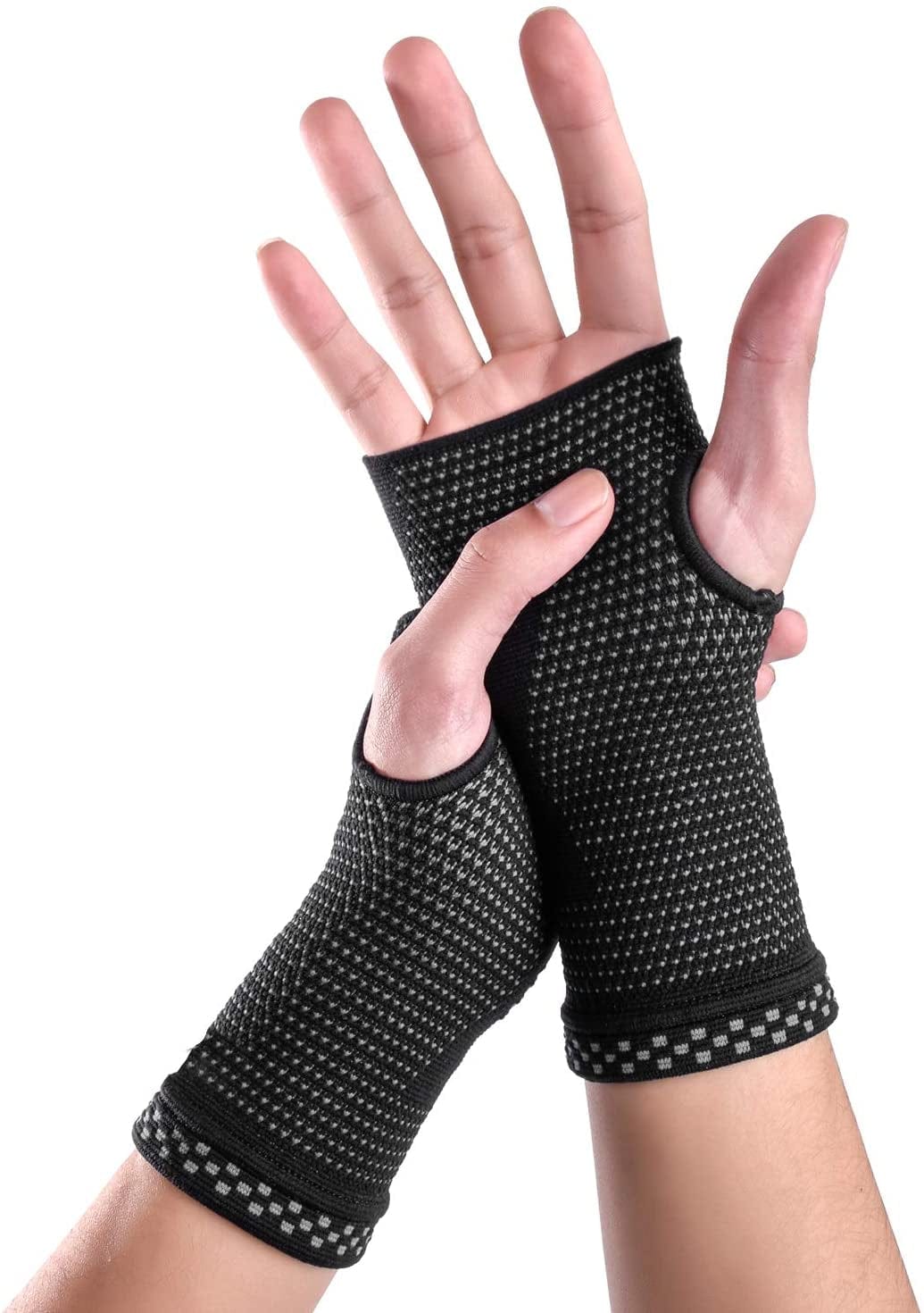 ABYON Wrist Compression Sleeves (Pair) for Carpal Tunnel and Pain Relief Treatment,Wrist Support for Women and Men.Breathable and Sweat-Absorbing Carpal Tunnel Wrist Brace