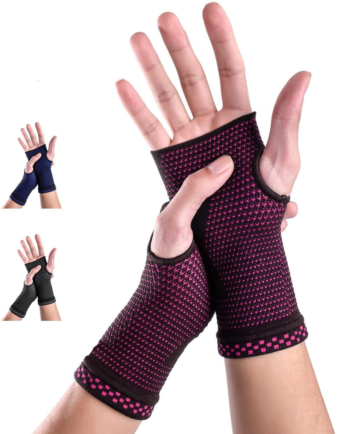 ABYON Wrist Compression Sleeves (Pair) for Carpal Tunnel and Pain Relief Treatment,Wrist Support for Women and Men.Breathable and Sweat-Absorbing Carpal Tunnel Wrist Brace