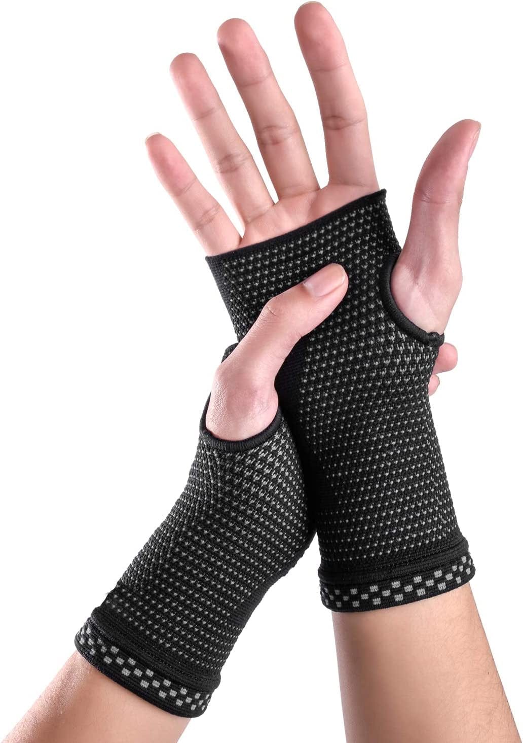 ABYON Wrist Compression Sleeves (Pair) for Carpal Tunnel and Pain Relief Treatment,Wrist Support for Women and Men.Breathable and Sweat-Absorbing Carpal Tunnel Wrist Brace