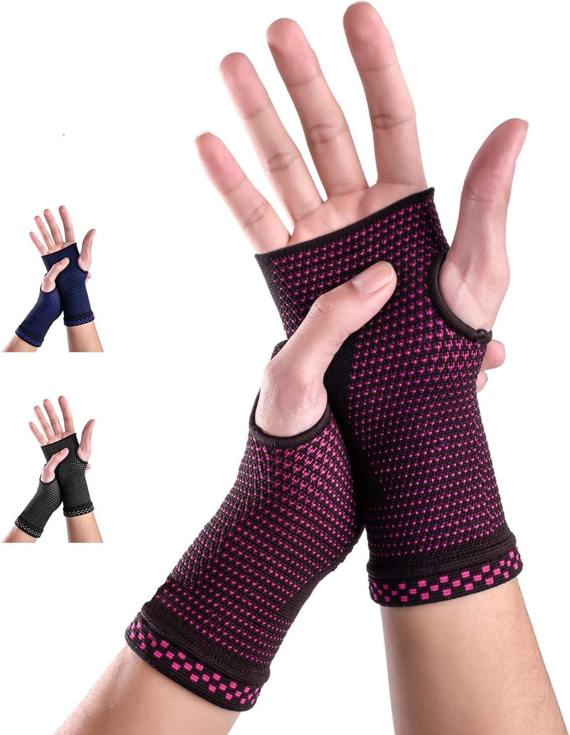 ABYON Wrist Compression Sleeves (Pair) for Carpal Tunnel and Pain Relief Treatment,Wrist Support for Women and Men.Breathable and Sweat-Absorbing Carpal Tunnel Wrist Brace