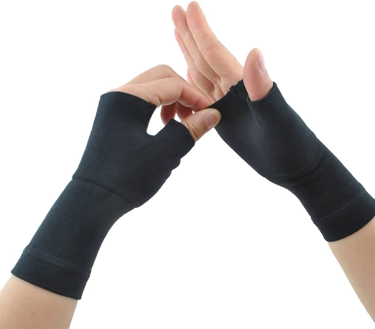 Homeemoh 2Pcs Sport Wrist and Thumb Support Brace Gloves, Hand Joint Pain Relief Compression Sleeve Wrist Gloves