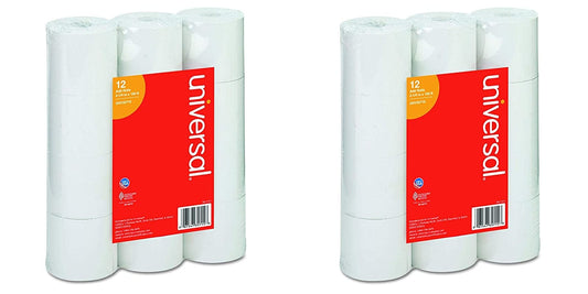 Adding Machine/Calculator Roll, 2-1/4"X150 Ft White 12/Pack, UNV35715-2 Pack