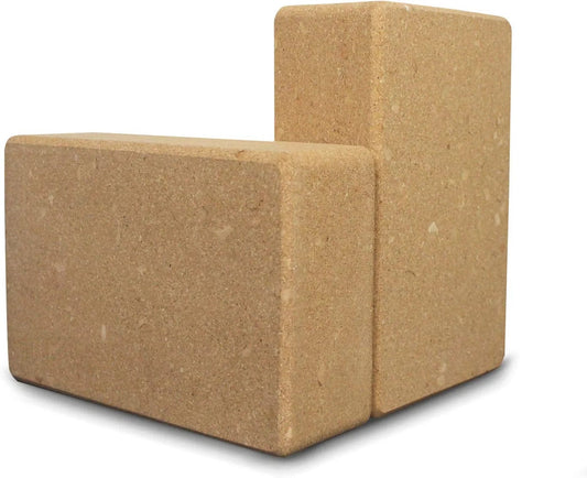 AIPRODA Yoga Block Set of 2, High Density Eco Friendly EVA Foam Brick, Solid/Dual Color Yoga Blocks, Provides Stability Balance for Improve Strength and Deepen Pose Yoga Pilates Props (Natural Cork)