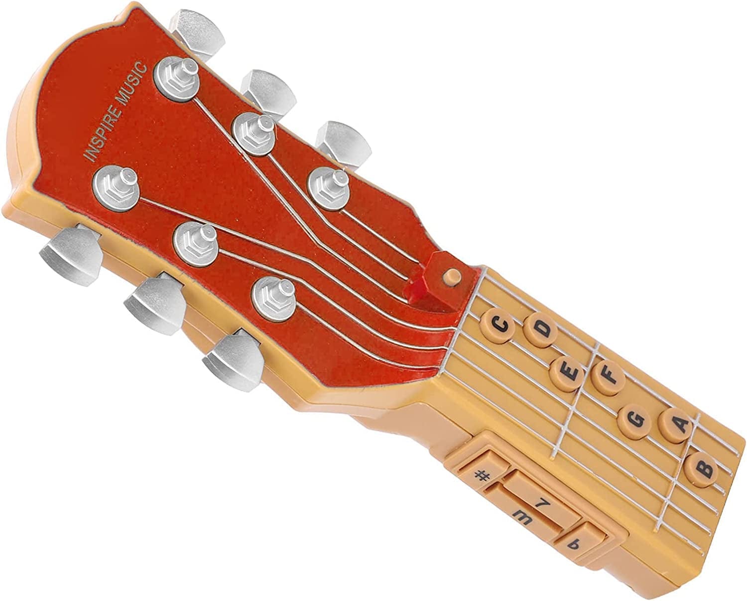 Air Guitar Pocket Guitar Chord Practice Tool Infrared Induction Simulation 7 Chords Portable Toy for Kids Trainer Beginner(Black)