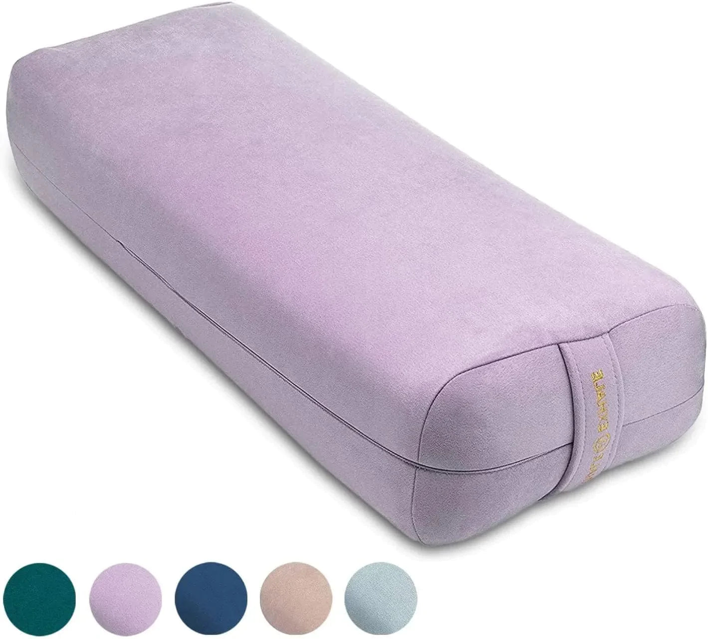 AJNA Yoga Bolster Pillow - Luxurious 100% Organic Vegan Suede - Yoga Bolster for Restorative Yoga - Rectangular Yoga Pillow with Carry Handle - Machine Washable Cover