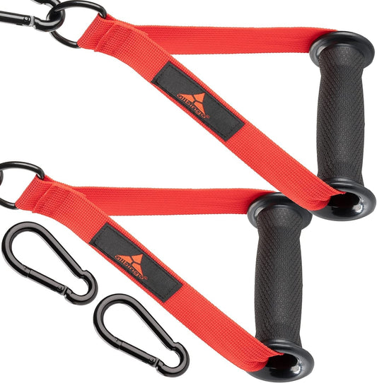 Allbingo Fat Cable Machine Handles Attachment - Ultra Heavy Duty Resistance Bands Exercise Hand Grips with Big D-Ring Strong Clips Compatible for Home Gym Pulley System