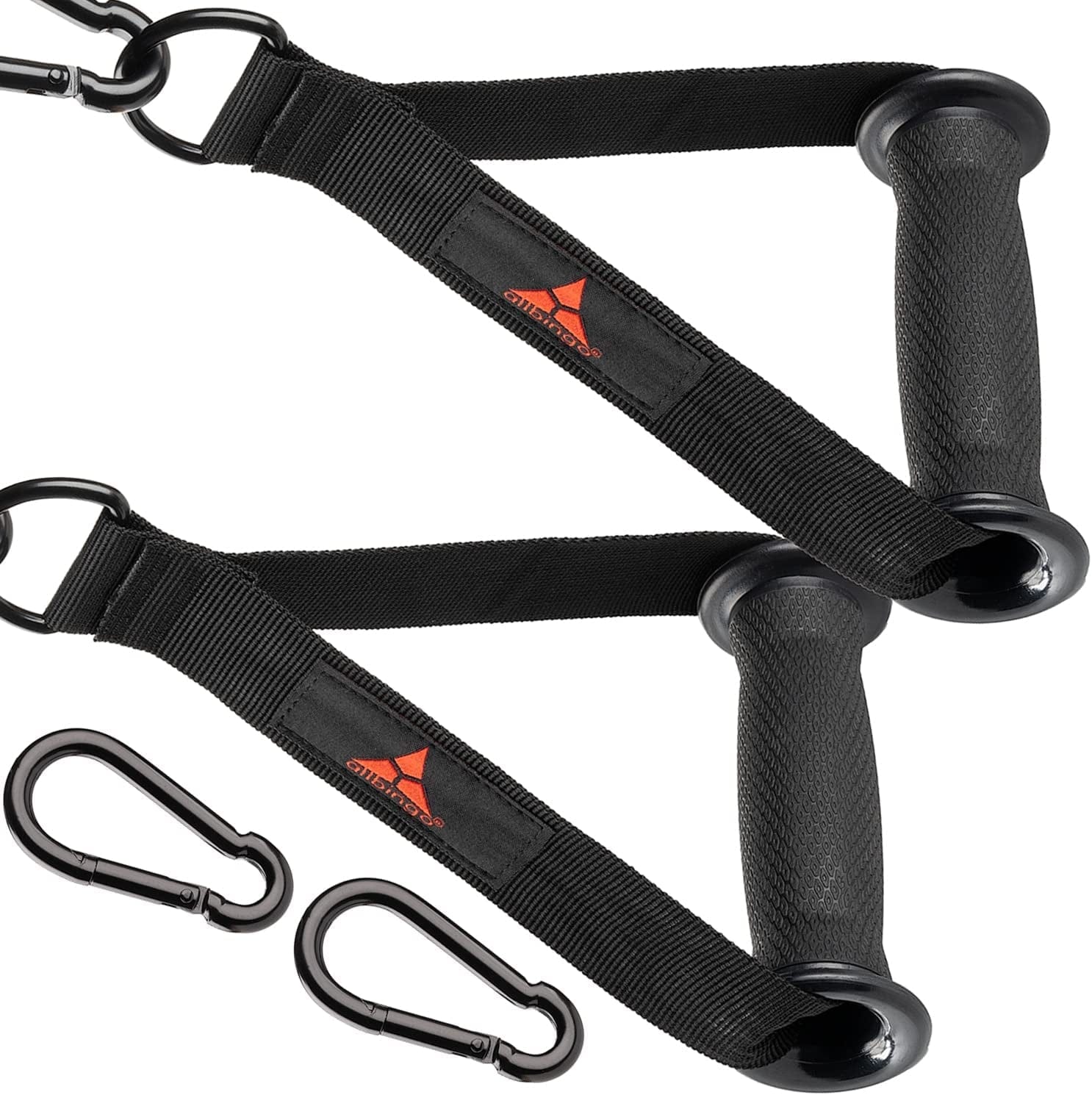 Allbingo Fat Cable Machine Handles Attachment - Ultra Heavy Duty Resistance Bands Exercise Hand Grips with Big D-Ring Strong Clips Compatible for Home Gym Pulley System