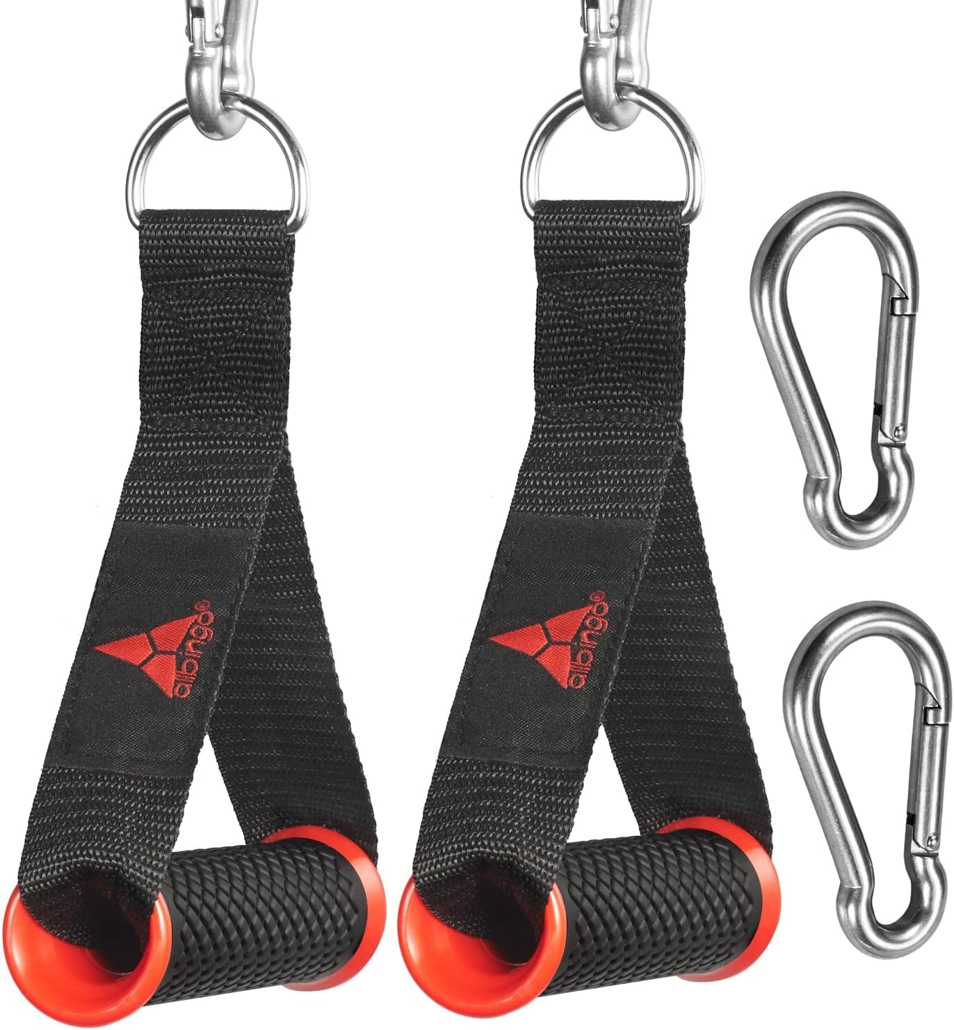 Allbingo Pro Cable Handles Compatible with Bowflex and Cable Machine, Heavy Duty Exercise Hand Grips Attachment with 2 Carabiners for Resistance Bands Home Gym