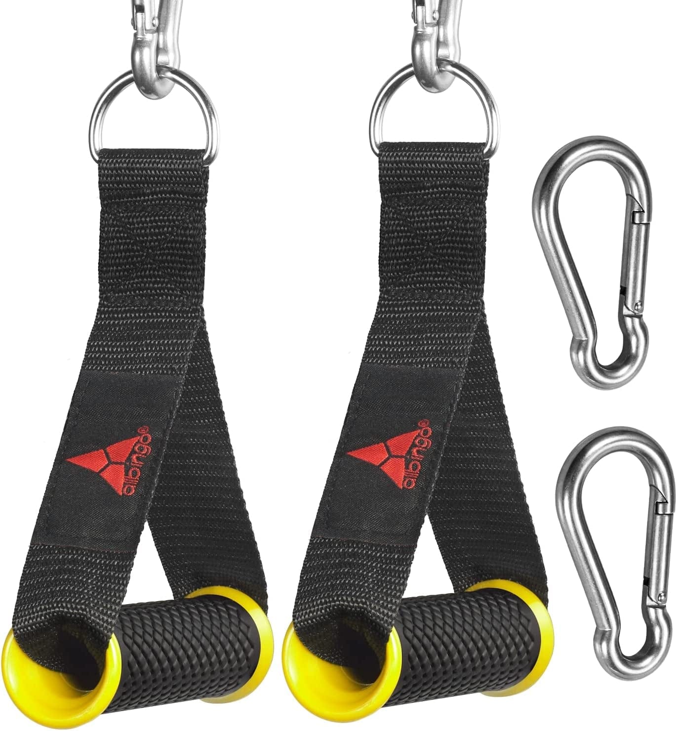 Allbingo Pro Cable Handles Compatible with Bowflex and Cable Machine, Heavy Duty Exercise Hand Grips Attachment with 2 Carabiners for Resistance Bands Home Gym