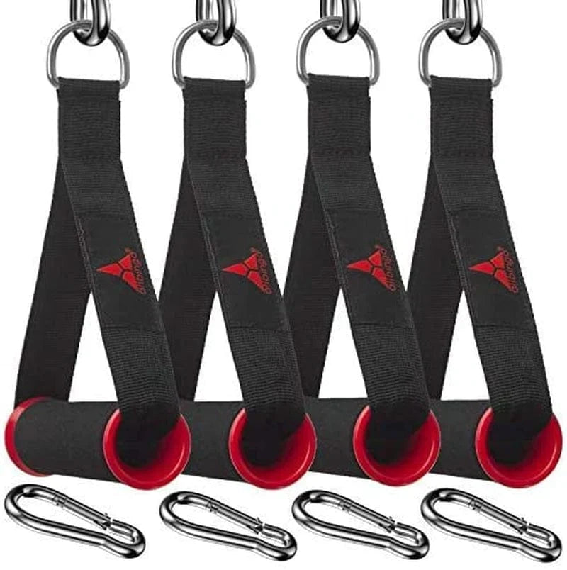 Allbingo Strong Pulley Handles Compatible for Resistance Bands Cable Machines，Heavy Duty Comfortable Exercise Handle Grips Attachment with Big Carabiners