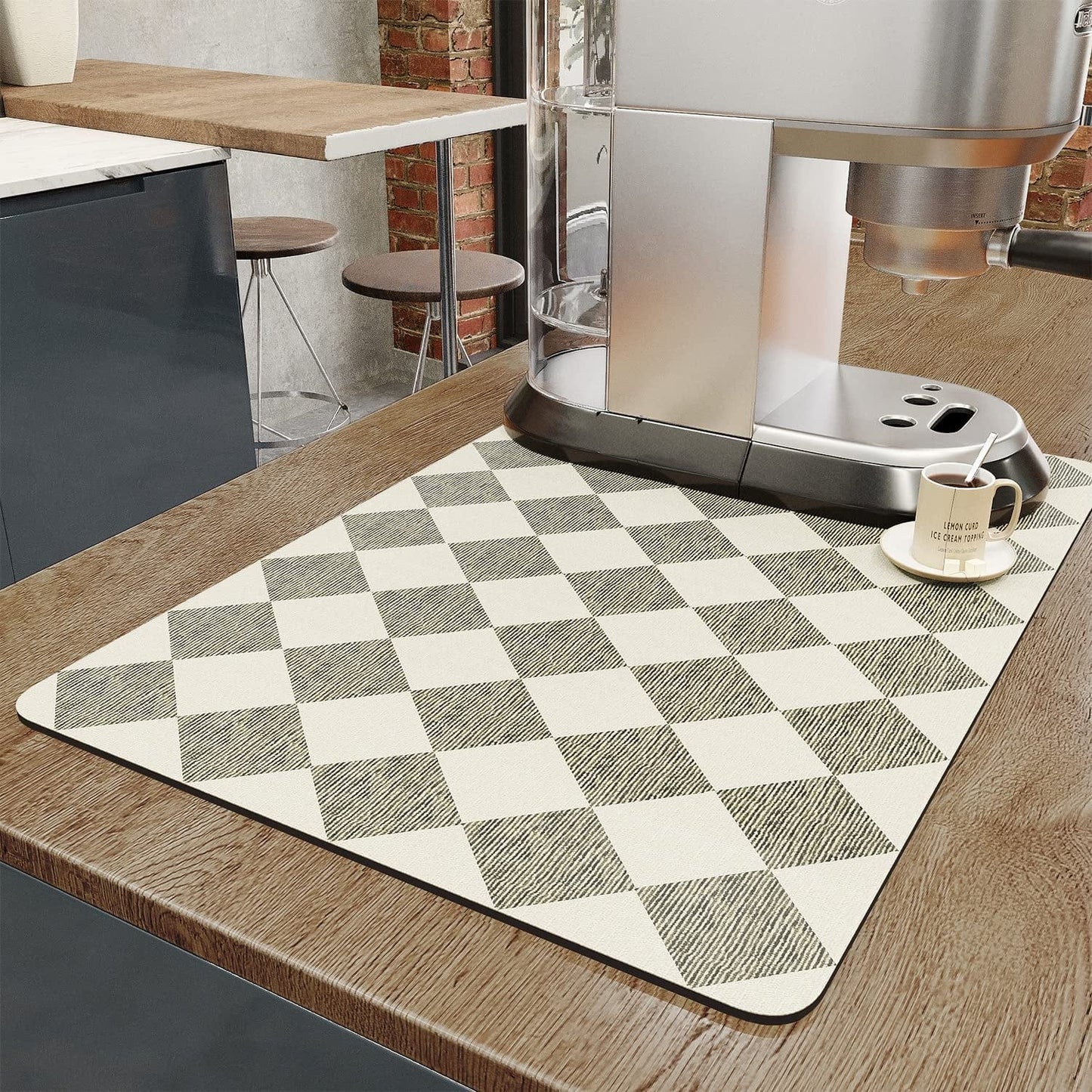 Amoami-Coffee Mat-Coffee Bar Accessories No Stains Absorbent Quick Drying Mat for Kichen Couner-Bar Mat Fit Coffee Station Table Maker Machine Pot Espresso Machine Dish Rack