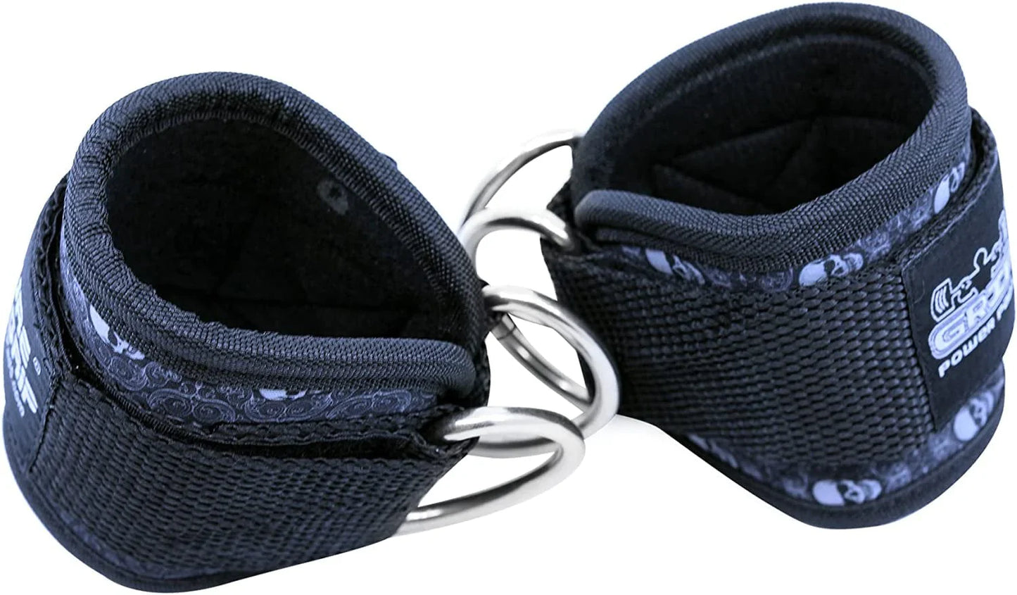 Ankle Straps for Cable Machines Double D-Ring Gym Adjustable Neoprene Premium Cuffs to Enhance Legs Abs & Glutes Kickbacks Workouts Leg Curls Extensions Booty Hip Abductors Exercise for Men & Women