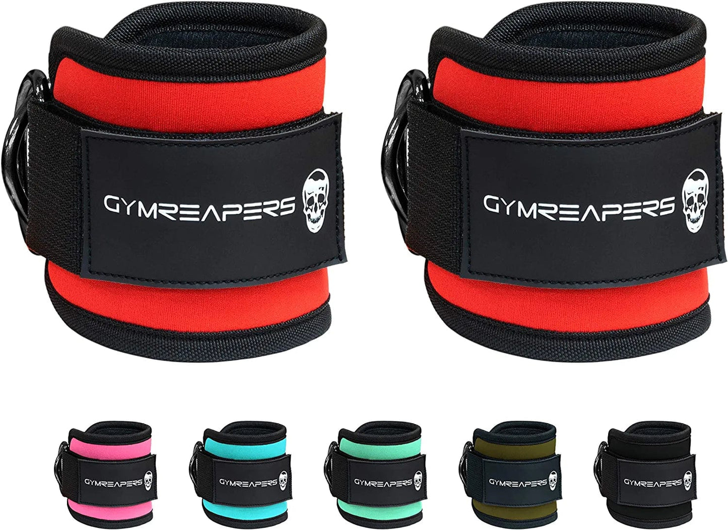 Ankle Straps (Pair) for Cable Machine Kickbacks, Glute Workouts, Lower Body Exercises - Adjustable Leg Straps with Neoprene Padding